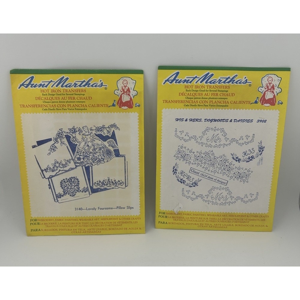 Aunt Martha's - Hot Iron On Transfers Bundle - #3140 & 3902 - Vintage
